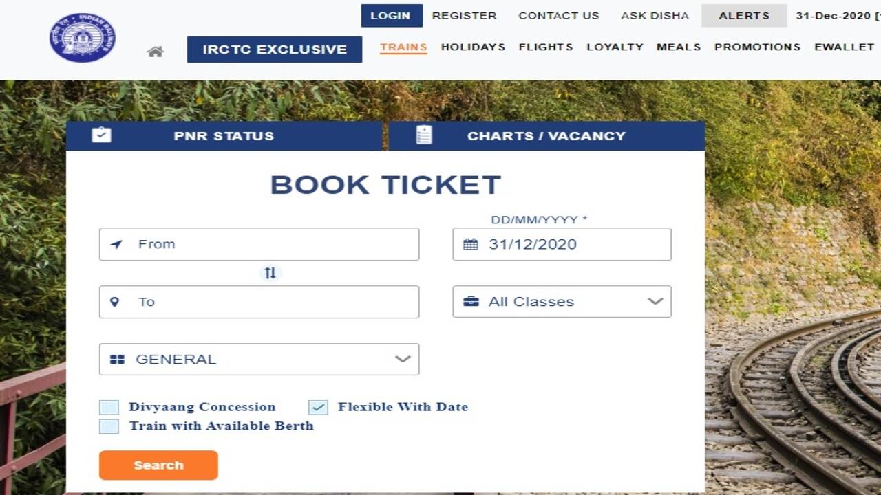 Indian Railways train ticket price and journey
